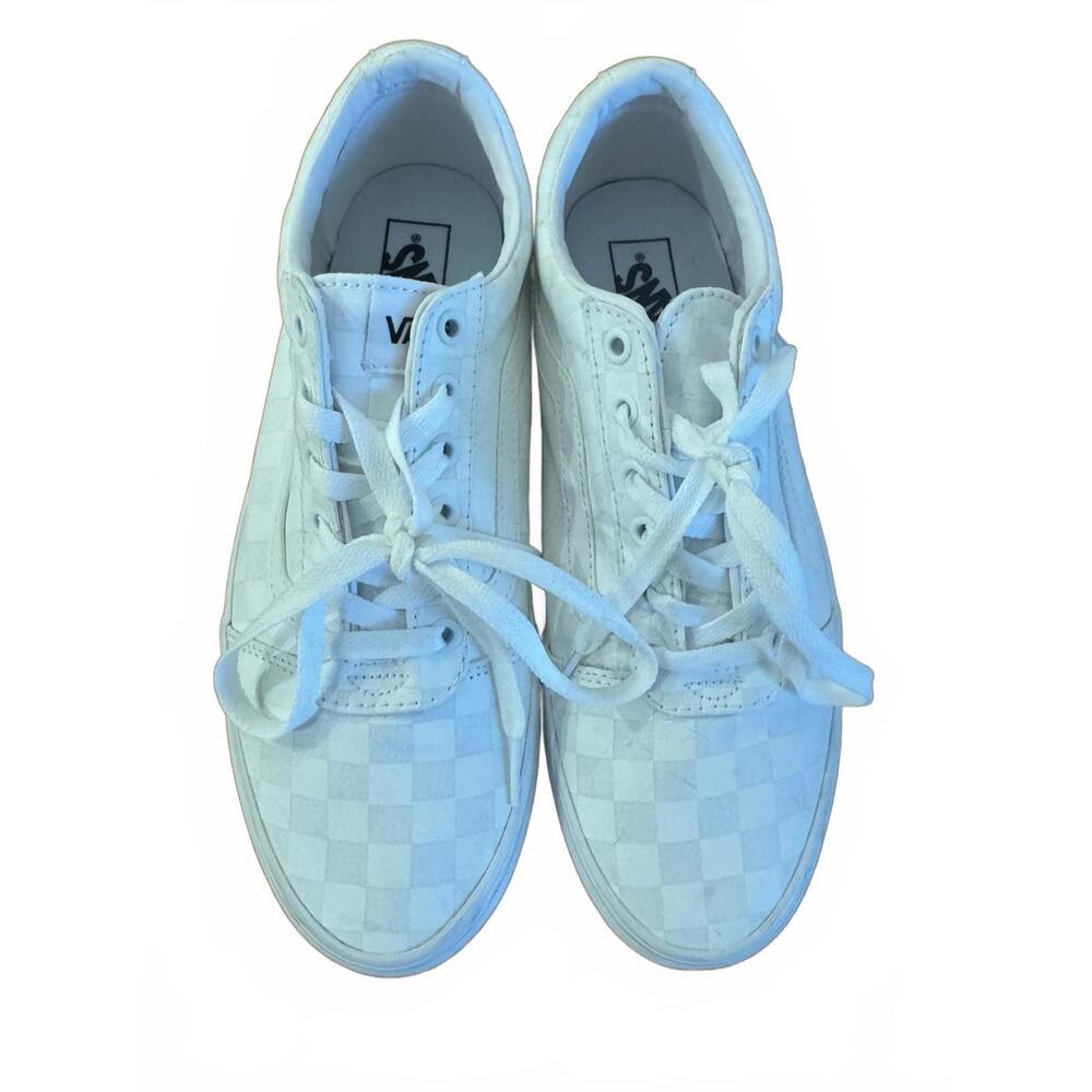 Vans White Checkerboard Sneakers 10.5 s-1